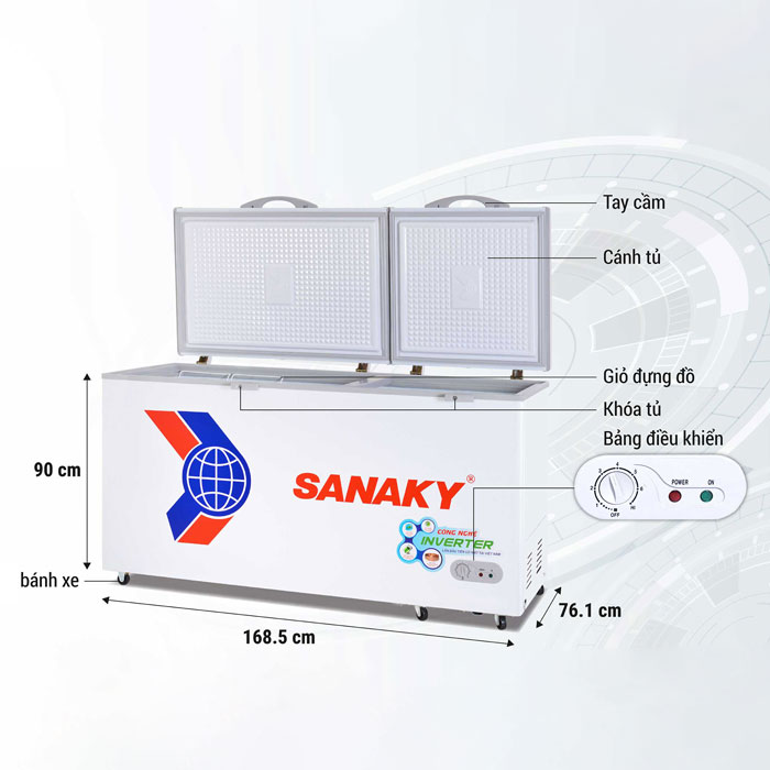 Alternative view of Tủ đông Sanaky Inverter 530 lít VH-6699HY3
