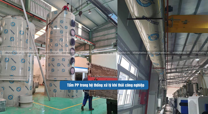 Hệ thống xử lý khí thải bằng Tấm Nhựa PP